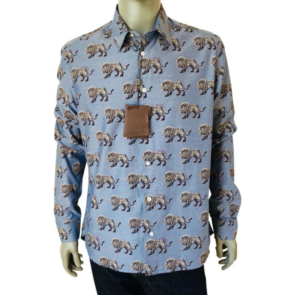 New Authentic Men Louis Vuitton Chapman Lion Shirt